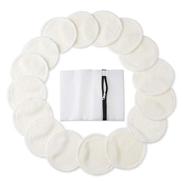 PHOGARY Reusable Cotton Rounds(16 Pack),3.15 inch Organic Cotton Pads, Bamboo Makeup Remover Pads (1...