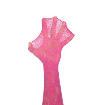 TBFT one pair sexy stockings hot pink fishnet tights high waist lace leggings for women Christmas rose patterned (PINK)