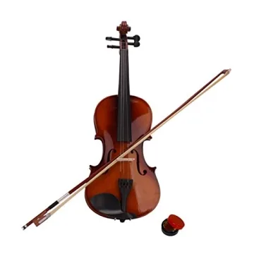 4/4 Acoustic Violin Set, Handmade Student Acoustic Violin Beginner Pack ith Carrying Case,Bow and Rosin (Natural)