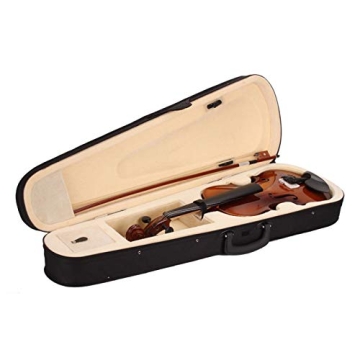 4/4 Acoustic Violin Set, Handmade Student Acoustic Violin Beginner Pack ith Carrying Case,Bow and Rosin (Natural)