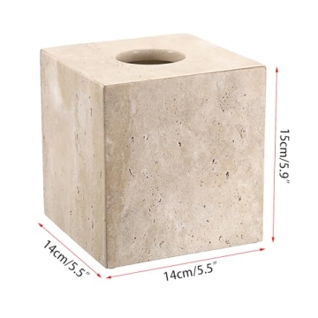 Heavy Duty Travertine Tissue Box Cover for Elegant Spaces