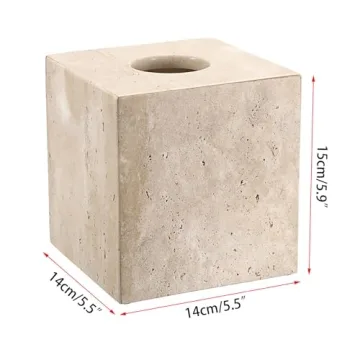 Heavy Duty Travertine Tissue Box Cover for Elegant Spaces