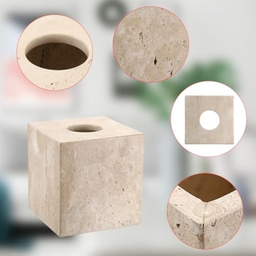 Heavy Duty Travertine Tissue Box Cover for Elegant Spaces