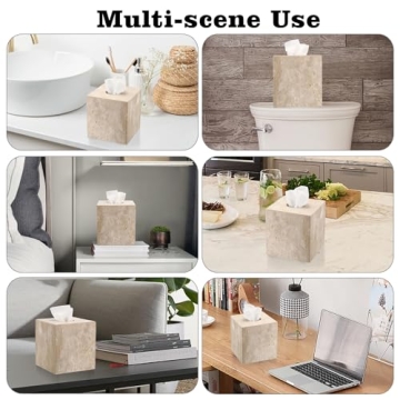 Heavy Duty Travertine Tissue Box Cover for Elegant Spaces