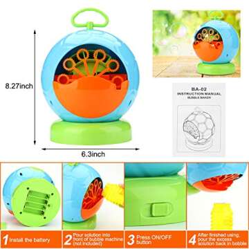 AGPtEK Automatic Bubble Machine for Kids' Fun