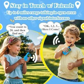 Walkie Talkie for Kids 2 Pack, Kids Walkie Talkies for Girls and Boys, Walkie Talkie Toys with 3 Miles Long Range and 22 Channels, Walky Talky Toy for 3-12 Year Old (Blue Blue, 2Pack)