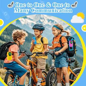 Walkie Talkie for Kids 2 Pack, Kids Walkie Talkies for Girls and Boys, Walkie Talkie Toys with 3 Miles Long Range and 22 Channels, Walky Talky Toy for 3-12 Year Old (Blue Blue, 2Pack)