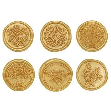 Elegant Wax Seal Stamp Set with 5 Unique Designs & Gift Box