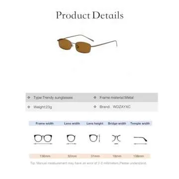 Stylish WDZAYXC Classic Rectangular Sunglasses for Everyone