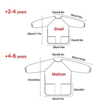 STAYTOP Cute Dinosaur Kids Art Smocks,Waterproof Artist Painting Aprons for Age 2-6Years