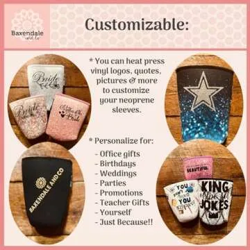 Baxendale Iced Coffee Sleeve for Cold Drink Cups - 2 Pack Neoprene Iced Coffee Sleeve Cup Sleeves for Cold Drinks, Reusable Compatible with Starbucks Dunkin - Large 32oz (Peach & Mint Textured)