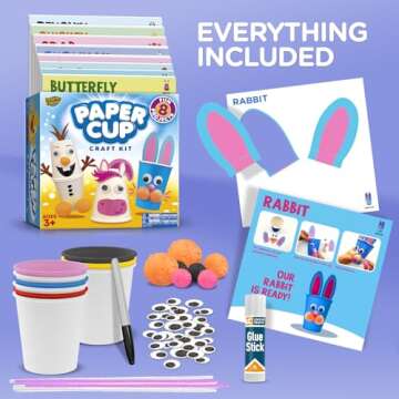 Arts and Crafts Kit for Kids Ages 3, 4, 5, 6 – Create 8 Cute Animal Projects – Gift Set for Girls & Boys