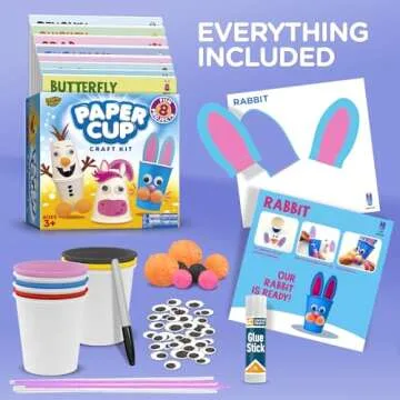 Arts and Crafts Kit for Kids Ages 3, 4, 5, 6 – Create 8 Cute Animal Projects – Gift Set for Girls & Boys