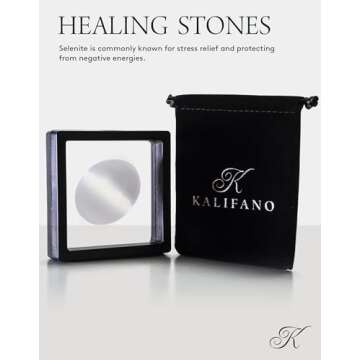 KALIFANO Selenite Palm Stone for Healing and Calming