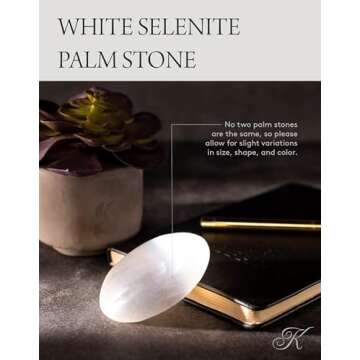 KALIFANO Selenite Palm Stone for Healing and Calming