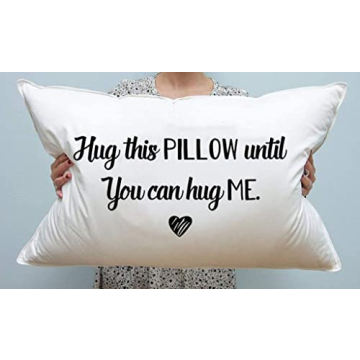 Hug This Pillow Until You Can Hug Me - Pillowcase Gift for Couples | Couple Gifts | Long Distance Re...