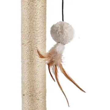 PEEKAB Cat Scratching Post with Tower Tree and Arch Self Groomer Massager Brush Kitty Ball Toys for Kittens and Small Cats