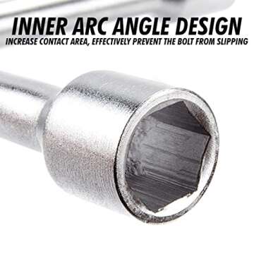 CARTMAN 14 Inch Universal Heavy Duty Lug Wrench 4 Way Tire Iron Wrench