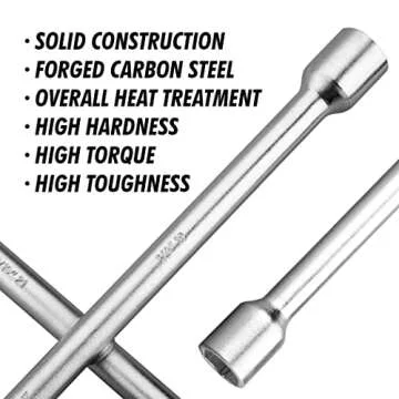 CARTMAN 14 Inch Universal Heavy Duty Lug Wrench 4 Way Tire Iron Wrench