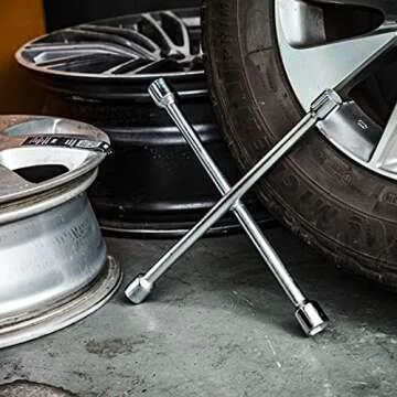 CARTMAN 14 Inch Universal Heavy Duty Lug Wrench 4 Way Tire Iron Wrench