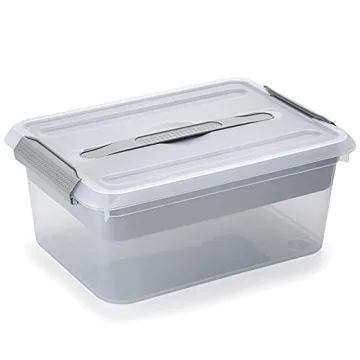 BTSKY Stack & Carry Clear Plastic Storage Box with Removable Tray - Multi-Purpose Organizer