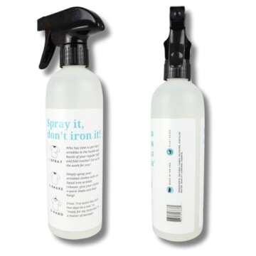 Liquid Iron Wrinkle Release Spray, 16 Ounce, Plant Based, Unscented, Made in The USA (1)