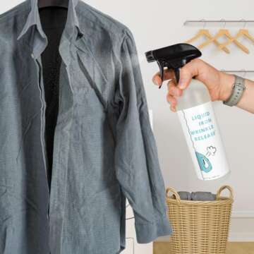 Liquid Iron Wrinkle Release Spray, 16 Ounce, Plant Based, Unscented, Made in The USA (1)