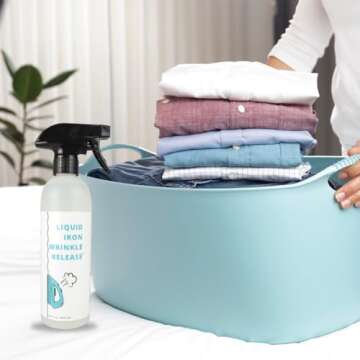 Liquid Iron Wrinkle Release Spray, 16 Ounce, Plant Based, Unscented, Made in The USA (1)