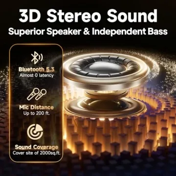 HWWR Karaoke Machine - Ultimate Portable Bluetooth Speaker with 2 Wireless Microphones for Parties a...