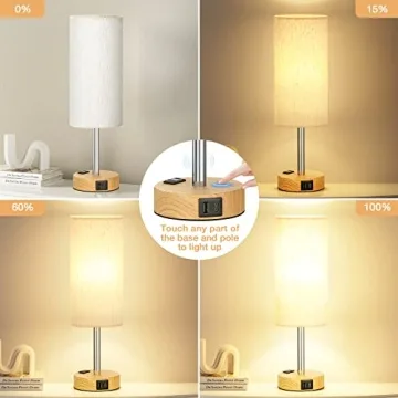 Stylish Fenmzee Bedside Lamp with USB Charging Ports