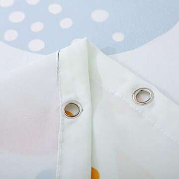 GOODCARE Princess Shower Curtain for Girl Kids Bathroom Decor Party Background, Polyester Fabric Bathroom Shower Curtain, 12 Free Hooks 71 x 71 inches