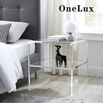 Stylish ONELUX Acrylic Bedside Nightstand with Shelf