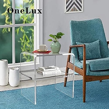 Stylish ONELUX Acrylic Bedside Nightstand with Shelf