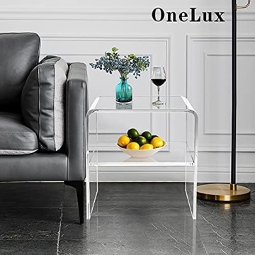 Stylish ONELUX Acrylic Bedside Nightstand with Shelf