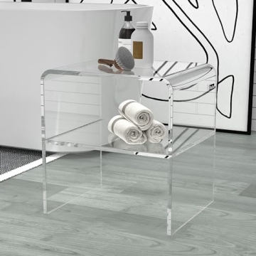 Stylish ONELUX Acrylic Bedside Nightstand with Shelf