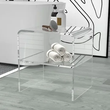 Stylish ONELUX Acrylic Bedside Nightstand with Shelf