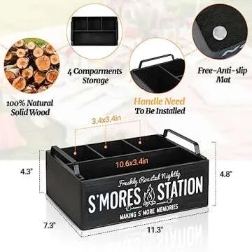 COZYYROME S'Mores Station: Farmhouse Style Organizer for S'mores Kit