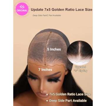 UNICE Bye Bye Knots Wig Body Wave 7x5 HD Lace Front Wigs Human Hair Bleached Invisible Knots Put on and Go Glueless Frontal Wig Human Hair pre plucked pre cut Lace Wig 180% Density 18 inch