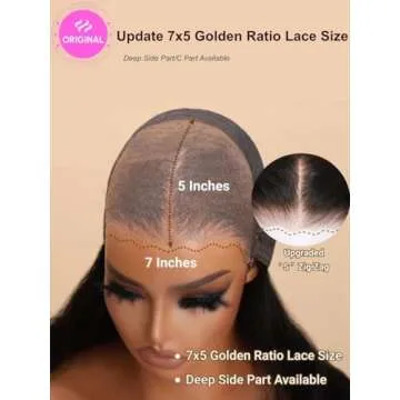 UNICE Bye Bye Knots Wig Body Wave 7x5 HD Lace Front Wigs Human Hair Bleached Invisible Knots Put on and Go Glueless Frontal Wig Human Hair pre plucked pre cut Lace Wig 180% Density 18 inch