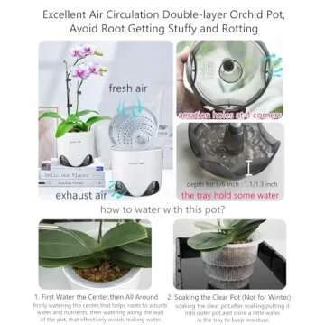 Meshpot 6 inch Orchid Pots - Stylish Double Layer Planters Set of 2