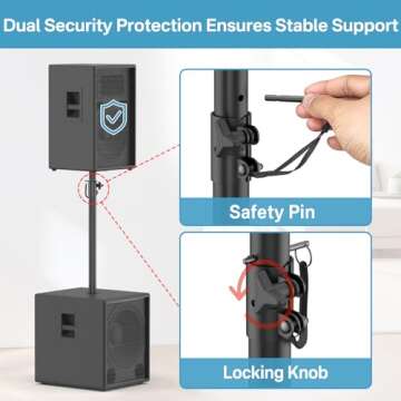 Versatile Height Adjustable Speaker Pole Mount for Subwoofers