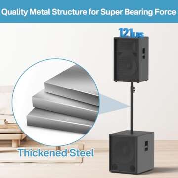 Versatile Height Adjustable Speaker Pole Mount for Subwoofers