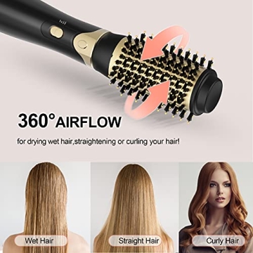 Najukyy Hot Air Brush 6 in 1 Easy Hair Styling Tool