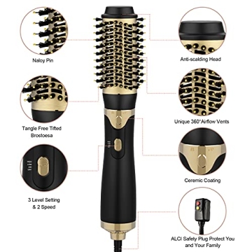 Najukyy Hot Air Brush 6 in 1 Easy Hair Styling Tool