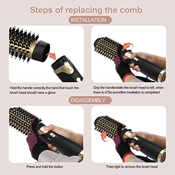 Najukyy Hot Air Brush 6 in 1 Easy Hair Styling Tool