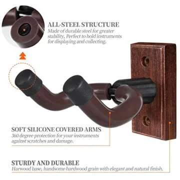 Guitar Wall Mount 2 Pack for Safe Storage and Display