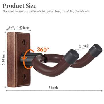 Guitar Wall Mount 2 Pack for Safe Storage and Display