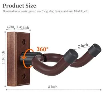 Guitar Wall Mount 2 Pack for Safe Storage and Display