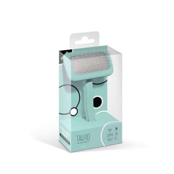 Tauro Pro Line Wooden Deshedding Dog Brush for Long Goldendoodle, Labradoodle & Poodle Hair - Mint S...