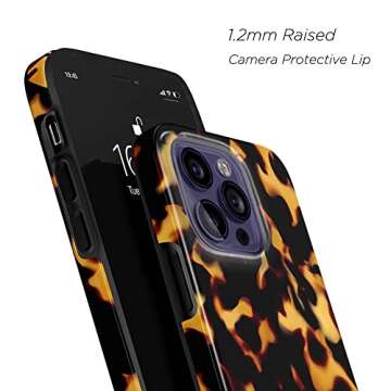 uCOLOR Case Compatible with iPhone 14 Pro Max 6.7" 2022 Unique Design Ultra Slim Soft TPU Protective Bumper Case Cover for Woman Men (Tortoise Shell)